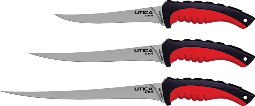 91-7085CP – UTICA USA Camping Knife, Non-Folding 6/ 7-1/2/ 9 Inch Blade Length Straight Edge Blade Type Fixed Blade R...